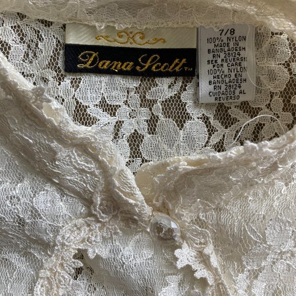 Vintage Dana Scott 2 Layer Lace size 7/8 Midi Dress - Picture 7 of 16